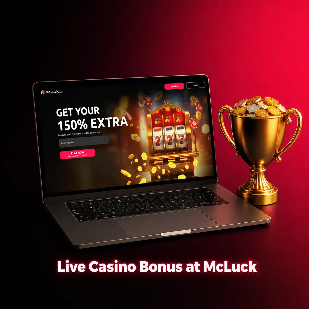 McLuck live casino bonus: GC 7,500 + 2.5 FREE SC on signup, plus GC 120,000 + 60 FREE SC on first purchase.