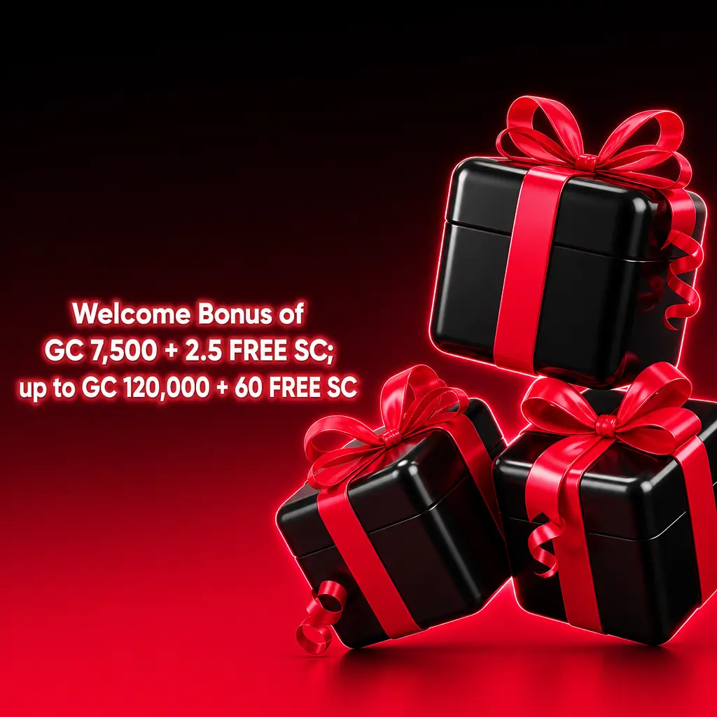 McLuck casino welcome bonus: GC 7,500 + 2.5 Free SC free, up to GC 120,000 + 60 Free SC on first purchase.